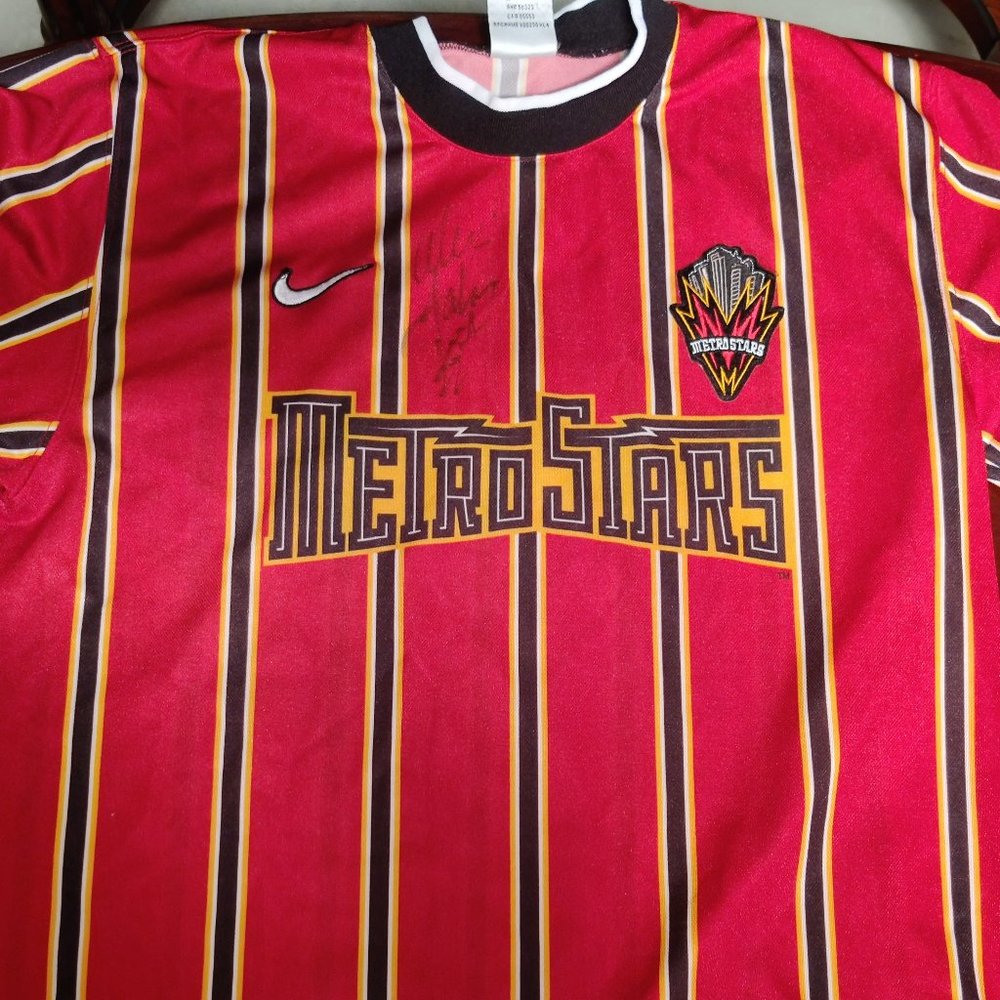 Vintage MLS Metrostars Autographed Jersey